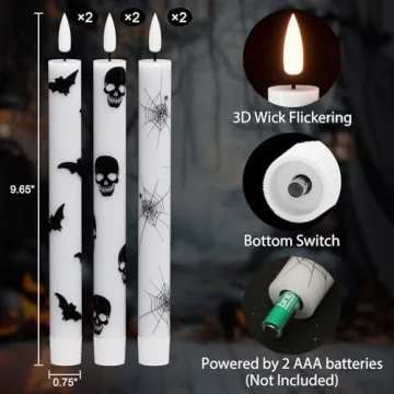 DRomance Halloween Flameless Taper Candles with Remote Control