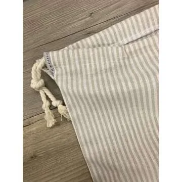 Personalized Bread Bags in Rustic White Stripe Linen