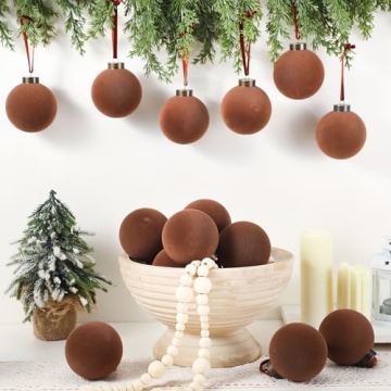 Liliful Velvet Christmas Balls - 15 Pcs Decorative Ornaments