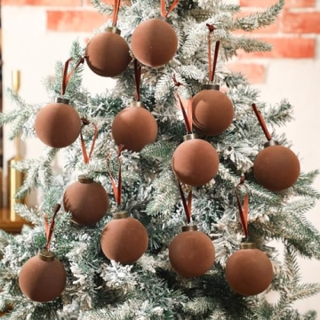 Liliful Velvet Christmas Balls - 15 Pcs Decorative Ornaments