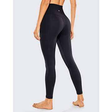 CRZ YOGA Women Naked Feeling Yoga Pants 25 Inches - 7/8 High Waisted Workout Leggings Black X-Small