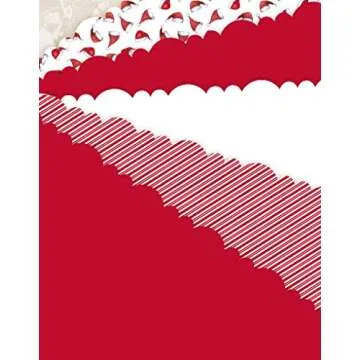 Santa's Workshop Christmas Tissue Paper Collection, Exclusive Scalloped Edge, 72 Sheets Each 19" x 25", Patterns and Solids