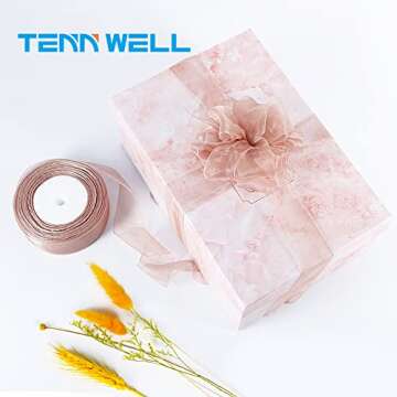 Sheer Dark Rose Organza Ribbon for Gift Wrapping Crafting