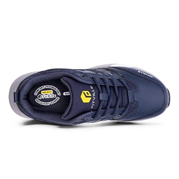 FitVille Men's Wide Hiking Shoes Waterproof Arch Support Navy Blue