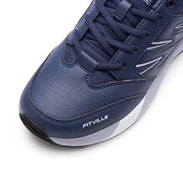 FitVille Men's Wide Hiking Shoes Waterproof Arch Support Navy Blue