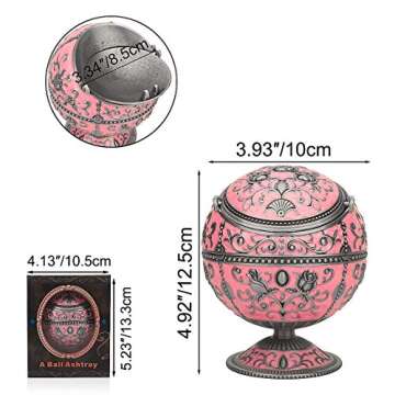 Elegant Windproof Ashtray with Lid - Unique Gift for All Smokers - Zinc Alloy Metal Design