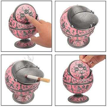 Stylish Windproof Ashtray with Lid for Cigarettes