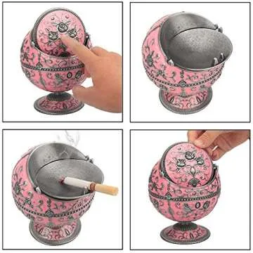 Stylish Windproof Ashtray with Lid for Cigarettes