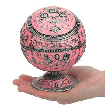 Stylish Windproof Ashtray with Lid for Cigarettes