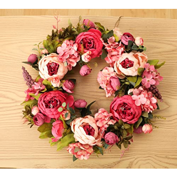 TIARTF Peony Wreath - Lovely 16 Inch Spring Decor