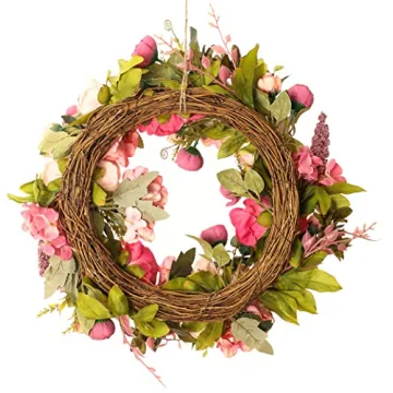 TIARTF Peony Wreath - Lovely 16 Inch Spring Decor