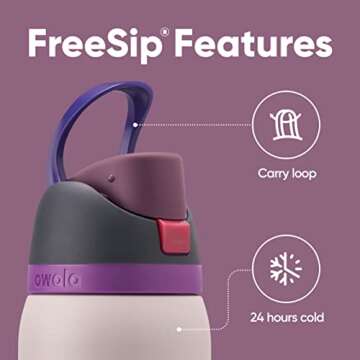Owala FreeSip Insulated Stainless Steel Water Bottle with Straw for Sports and Travel, BPA-Free