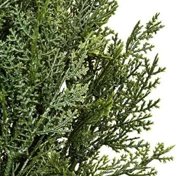 DearHouse 2 Pack Artificial Cedar Topiary Trees, 4ft Potted Topiary Trees UV Rated Potted Plants for Front Porch Entrance Home Decoration