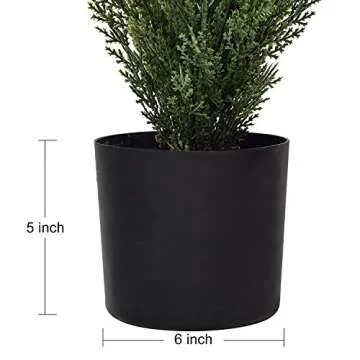 DearHouse 2 Pack Artificial Cedar Topiary Trees, 4ft Potted Topiary Trees UV Rated Potted Plants for Front Porch Entrance Home Decoration