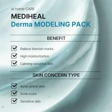 Mediheal Derma Modeling Pack (Madecassoside) - Relieving Blemish Marks For Clear Skin - Easy DIY Home Spa Kits, Hydrating Icy Jelly Mask For Skin Refreshment