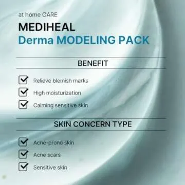 Mediheal Derma Modeling Pack (Madecassoside) - Relieving Blemish Marks For Clear Skin - Easy DIY Home Spa Kits, Hydrating Icy Jelly Mask For Skin Refreshment