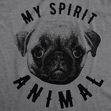 Womens My Spirit Animal Pug T Shirt Funny Dog Mom Tee Cute for Her Funny Womens T Shirts Funny Dog T...