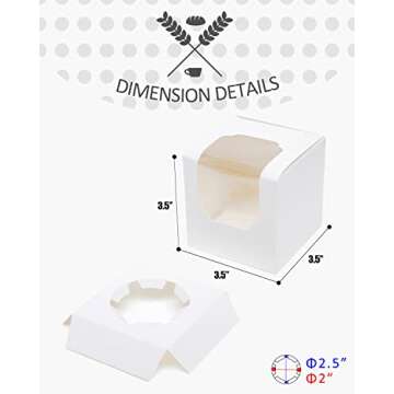 Qiqee Auto-pop Up Cupcake Boxes - 100 Individual Containers