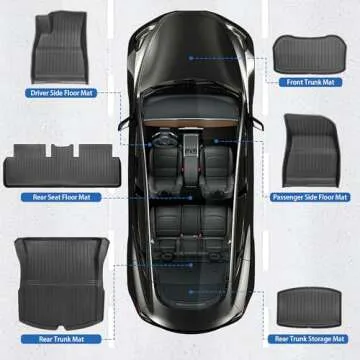 Weize Floor Mats Fit for Tesla Model 3 Highland 2025 2024, TPE All Weather Cargo Liner Floor Mats an...