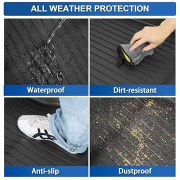 Weize Floor Mats Fit for Tesla Model 3 Highland 2025 2024, TPE All Weather Cargo Liner Floor Mats and Cargo Trunk Mats Accessories Front Rear Cargo Mat Full Set