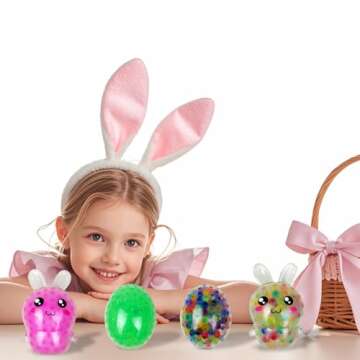QINGQIU 6 Pack Easter Big Stress Balls Stress Relief Toys for Easter Basket Stuffers Egg Fillers Gifts Party Favors
