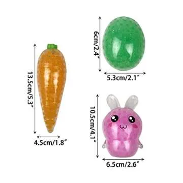 QINGQIU 6 Pack Easter Big Stress Balls Stress Relief Toys for Easter Basket Stuffers Egg Fillers Gifts Party Favors