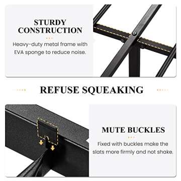 SHA CERLIN Heavy Duty Metal Bed Frame Queen Size, Platform Base with Wooden Headboard Footboard, 13 Strong Slats Support, No Box Spring Needed, Mattress Foundation, Easy Assembly