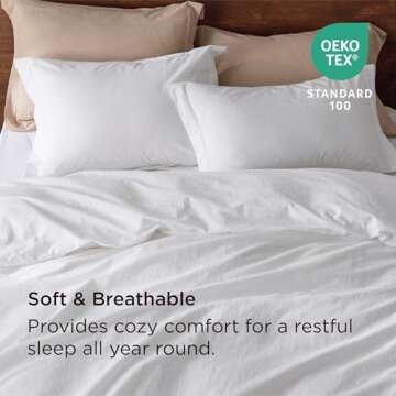 Bedsure 100% Cotton Duvet Cover Set - King Size Elite Softness