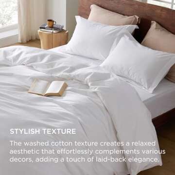 Bedsure 100% Cotton Duvet Cover Set - King Size Elite Softness