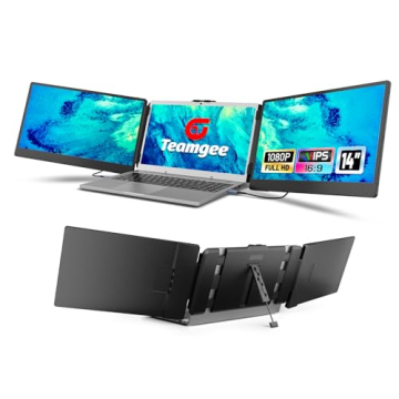 Teamgee Laptop Screen Extender, 14” Full HD Portable Monitor for Laptop with Dual Speakers & Flexi...