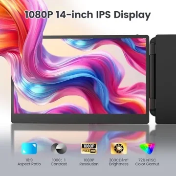 Teamgee Laptop Screen Extender: 14" Dual Display Monitor