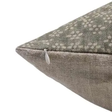 Fabritual Handmade Thick Linen Lumbar Zipper Throw Pillowcase Cushion Cover for Sofa/Couch, Chair, Balcony, Patio, Fall Summer, Home Décor, Living Room, Outdoor - 14X20, Varsti, Light Green