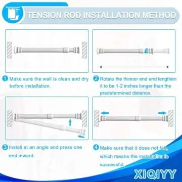 XIQIYY Small Tension Rods 16 to 28 inch ,Adjustable Shower Spring Tension Rod Short for Windows,Closet,Curtain,Doorway,Upgrade Diameter 1 inch,White
