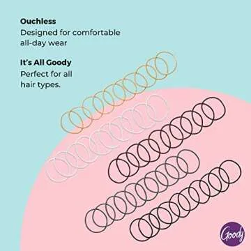 Goody Ouchless Elastic Hair Ties - 50 Ct, Assorted Neutrals, 2MM Rubber Bands for Hair, Pain-Free Hair Accessories for Women & Men, Made for Long-Lasting Braids, Ponytails & More, For Fine Hair