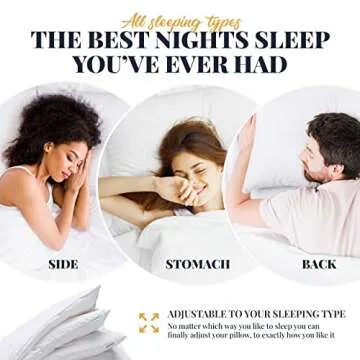 EverSnug Adjustable Layer Pillows for Sleeping - Set of 2, Cooling, Luxury Pillows for Back, Stomach or Side Sleepers (King (Pack of 2))