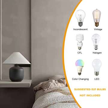 PURESILKS Modern Minimalist Table Lamps, Rustic Farmhouse Ceramic Table Lamp, 16.53" Tall Desk Lamp with Off-Black Linen Drum Lampshade Decor for Living Room Bedroom Bedside Nightstand (Black)