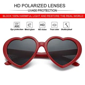 JOVAKIT Polarized Heart Shaped Sunglasses for Women