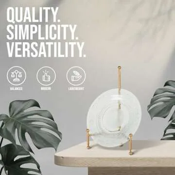 Red Co. Gold Finish Decorative Tripod Plate Stand - 14"