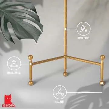 Red Co. Gold Decorative Tripod Easel for Art Display