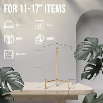 Red Co. Gold Decorative Tripod Easel for Art Display