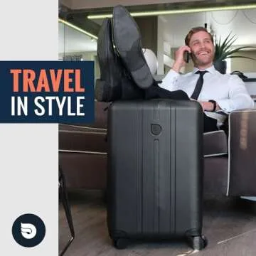 Aerotrunk Airline Approved Carry On Luggage - Lightweight Hard Shell Suitcase with Spinner Wheels, TSA Lock - Carry-On 23" Black