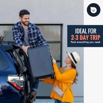 Aerotrunk Airline Approved Carry On Luggage - Lightweight Hard Shell Suitcase with Spinner Wheels, TSA Lock - Carry-On 23" Black