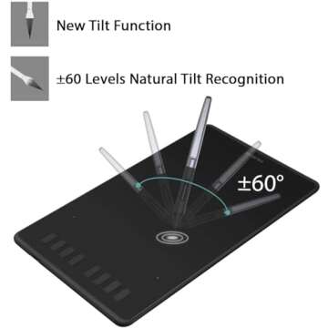 HUION Inspiroy H950P Drawing Tablet, 8x5 inch Digital Art Tablet with Battery-Free Stylus, 8192 Pen Pressure, Tilt, 8 Hot Keys, Graphic Tablet for Design, Writing, OSU, Work with Mac, PC, Mobile