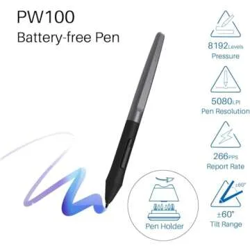 HUION Inspiroy H950P Drawing Tablet, 8x5 inch Digital Art Tablet with Battery-Free Stylus, 8192 Pen Pressure, Tilt, 8 Hot Keys, Graphic Tablet for Design, Writing, OSU, Work with Mac, PC, Mobile