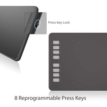 HUION Inspiroy H950P Drawing Tablet, 8x5 inch Digital Art Tablet with Battery-Free Stylus, 8192 Pen Pressure, Tilt, 8 Hot Keys, Graphic Tablet for Design, Writing, OSU, Work with Mac, PC, Mobile