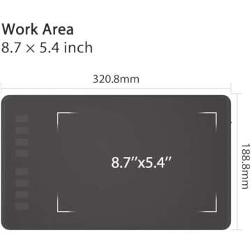 HUION Inspiroy H950P Drawing Tablet, 8x5 inch Digital Art Tablet with Battery-Free Stylus, 8192 Pen Pressure, Tilt, 8 Hot Keys, Graphic Tablet for Design, Writing, OSU, Work with Mac, PC, Mobile