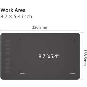 HUION Inspiroy H950P Drawing Tablet, 8x5 inch Digital Art Tablet with Battery-Free Stylus, 8192 Pen Pressure, Tilt, 8 Hot Keys, Graphic Tablet for Design, Writing, OSU, Work with Mac, PC, Mobile