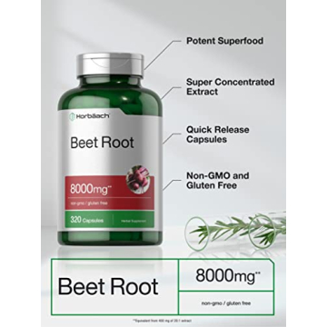 Horbäach Beet Root Capsules 8000mg - High Potency Health Boost