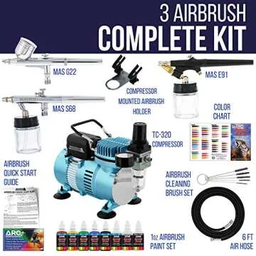 Master Airbrush Cool Runner II Dual Fan System with Paints for Artists