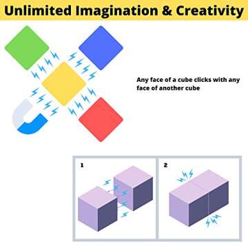 Intock Magnetic Blocks, Magnetic Cubes Educational Toys, Original Award Winning Magnetic Building Blocks for Kids, 40 Pieces Colorful Autism Toys Magic Cube Sensory Toys for Kids